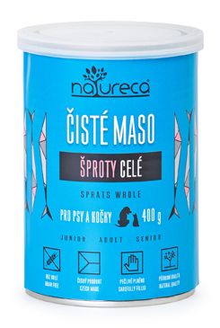 Natureca konzerva šproty celé pro kočky a psy 400g