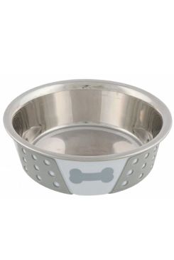Miska nerez se silikon pláštěm bílošedá 0,4l 14cm Trixie