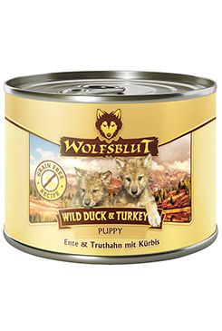 Wolfsblut Dog Puppy Wild Duck&turkey konzerva 200g