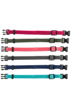 Obojek nylon pro štěňata rozlišovací malina-tyrkys M-L 6ks Tr