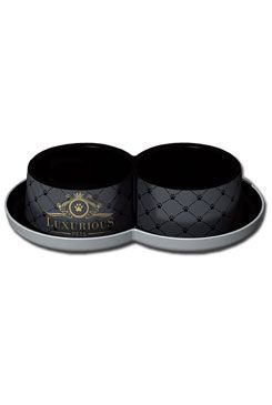 Miska plast Luxurious double černá 2x350ml