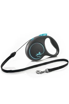Vodítko Flexi Black Design S lanko 5m/12kg modrá