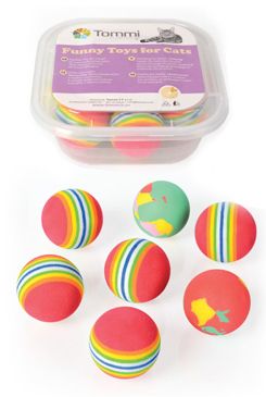 Hračka box míček duhový mechový 4cm 7ks