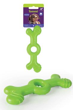 Hračka pes aroma kost velká zelená 18cm