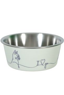 Miska nerez kočka Love Cat 400ml béžová Zolux