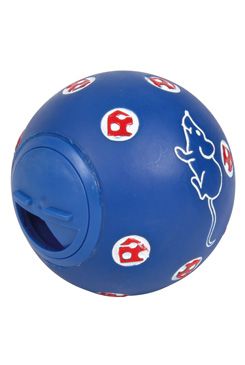 Hračka kočka míček s otvory na krmivo/mix Barev 7cm Tr