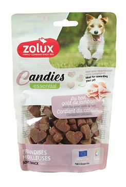 Pochoutka Pes Candies mini srdíčka vápník 150g Zolux