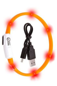 Obojek USB Visio Light 35cm oranžový Karlie