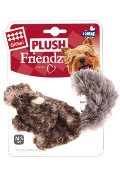 Hračka pes Gigwi Plush Friendz veverka šedá plyš