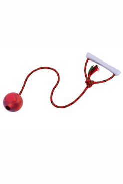 Hračka pes míč aport na šňůrce plovací vanilkový 8cm SP