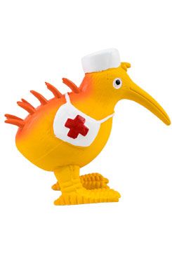 Nurse hračka pes latex pískací oranžová 13cm Kiwi