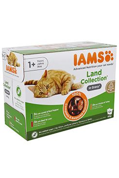 Iams Cat suchozemské maso v omáčce multipack 12x85g