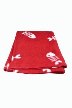 Deka pro psy Beany vínová a bílé rybky 100x70cm Trixie