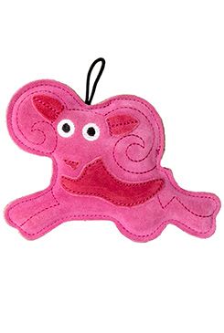 Hračka pes Leather Capricorn kůže růžová 20cm Kiwi
