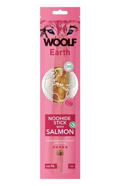 Woolf pochoutka earth noohide XL stick with salmon 85g