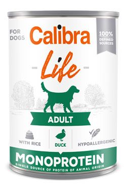 Calibra Dog Life  konzerva adult Duck With Rice 400g