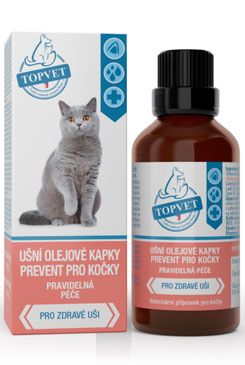 Ušní kapky prevent pro kočky Topvet 50ml