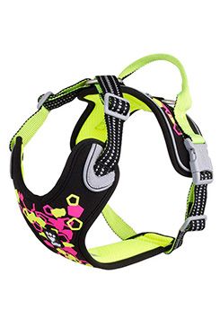 Postroj Hurtta Weekend Warrior neon II lékořicový 55-70