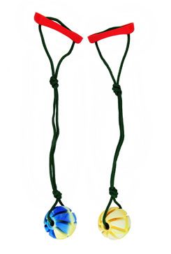 Hračka pes míč aport spirála na šňůrce vanilkový 6cm SP