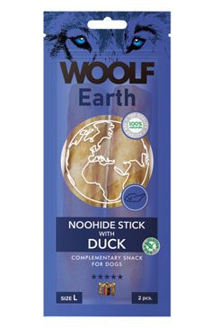 Woolf pochoutka earth noohide L sticks with duck 85g