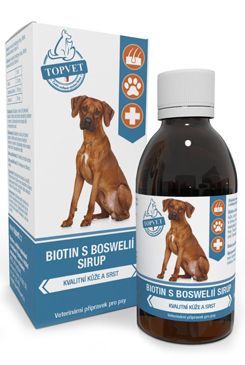 Biotin s boswelií sirup pro psy Topvet 200ml