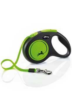 Vodítko Flexi Neon M pásek 5m/25kg černá/zelená new