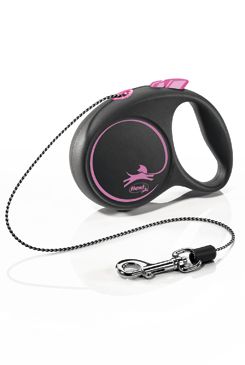 Vodítko Flexi Black Design XS lanko 3m/8kg růžová