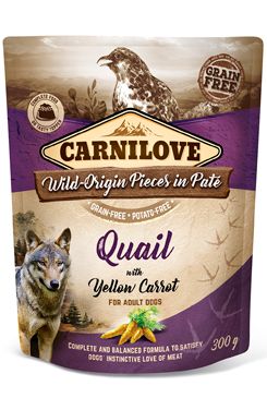 Carnilove Dog Pouch paté quail & yellow carrot 300g