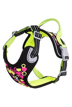 Postroj Hurtta Weekend Warrior neon II lékořicový 45-60