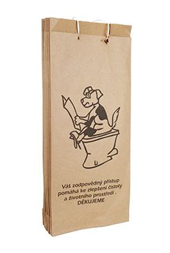 Sáčky na psí exkrementy papírové šité s ouškem 25ks