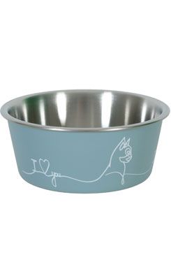 Miska nerez kočka Love Cat 400ml modrá Zolux