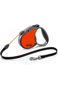 Vodítko Flexi Neon Reflect lanko M 5m/20kg oranžová