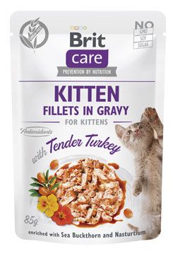 Brit Care Cat Fillets In Gravy Kitten Tend.turkey 85g