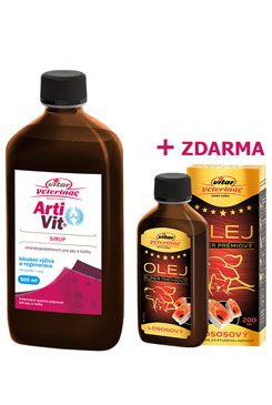 Vitar Veterinae Artivit sirup 500ml lososový olej 200ml