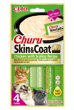 Churu Cat Skin&coat Chicken With Scallop Recipe 4x14g