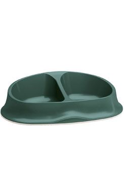 Miska plast dvojmiska protiskluz Smart 2x0,25l zelená Zolux