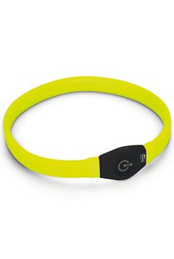 Obojek Visio Light LED USB nabíjecí žlutý 65cm Karlie