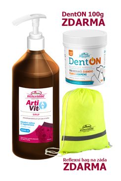 Vitar Veterinae Artivit sirup 1000ml Denton 100g batůžek
