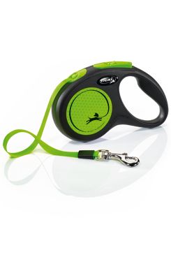 Vodítko Flexi Neon S pásek 5m/15kg černá/zelená new