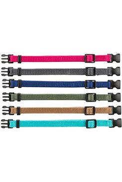 Obojek nylon pro štěňata rozlišovací malina-tyrkys M-L 6ks Tr