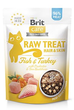 Brit Raw Treat Cat Hair&skin, Fish&turkey 40g