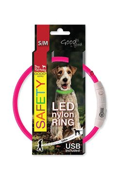 Obojek Dog Fantasy světelný USB růžový 45cm 1ks