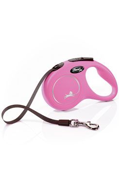 Vodítko Flexi classic new S pásek 5m/15kg růžová