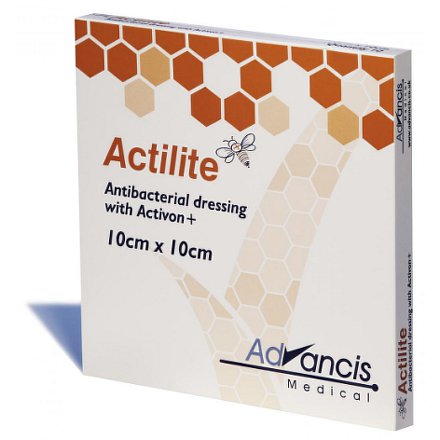 Krytí Antimikrobiální Actilite lehké neadherentní krytí s medem activon+,10x10cm,