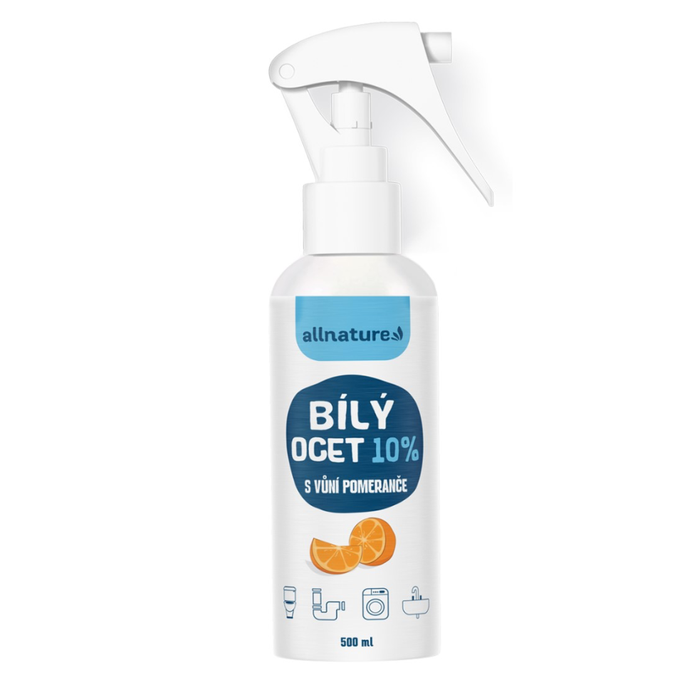 Allnature Bílý Ocet 10% s vůní pomeranče 500 ml
