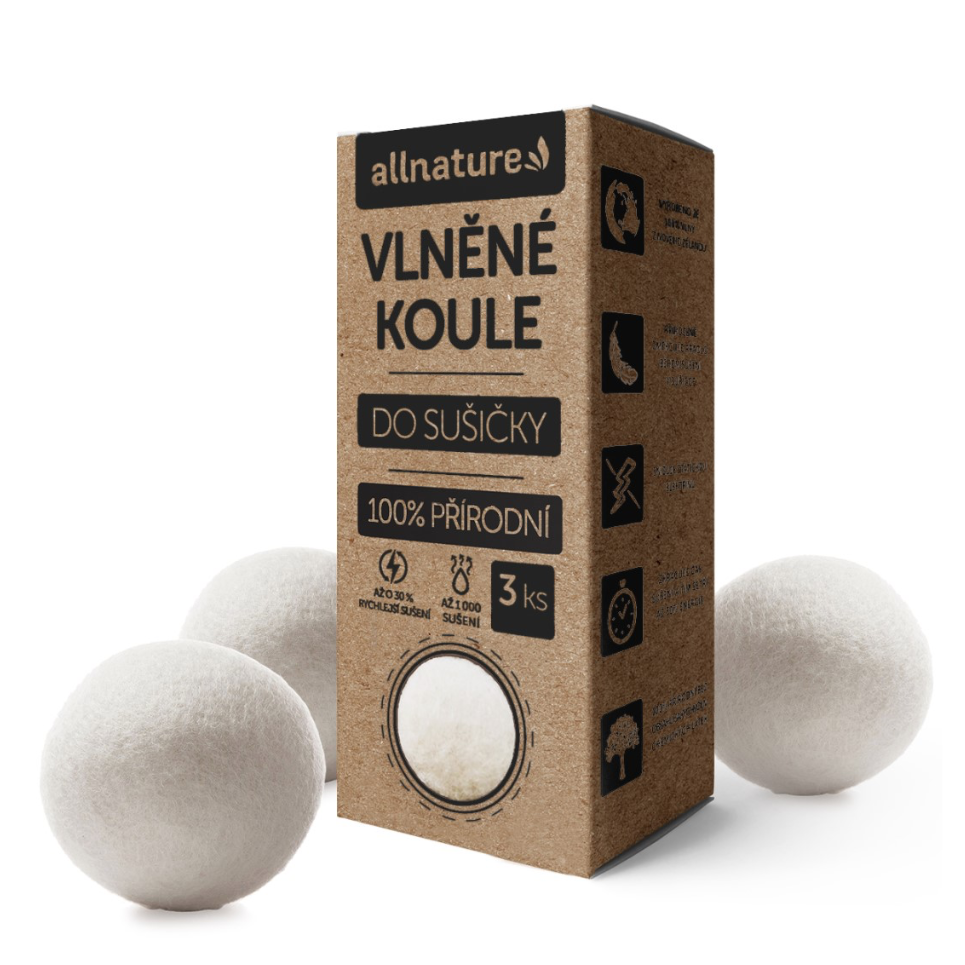 Allnature Vlněné koule do sušičky 3 ks