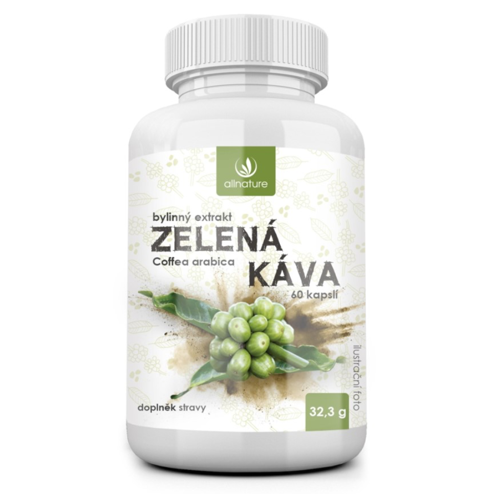 Allnature Zelená káva bylinný extrakt 60 kapslí
