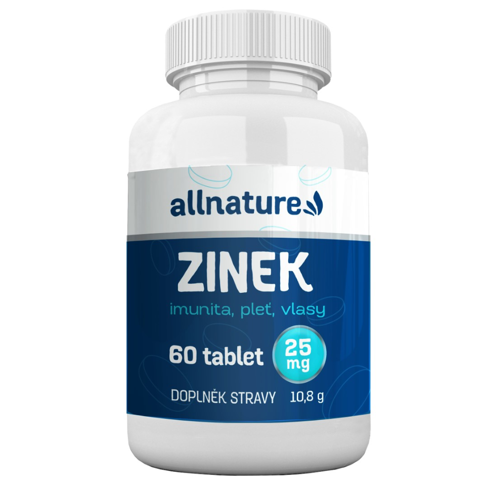 Allnature Zinek 25 mg 60 tablet
