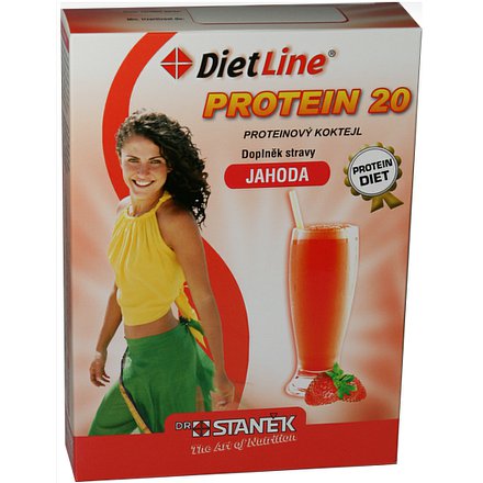 Dietline Protein 20 Koktejl Jahoda V Prášku 3x25g
