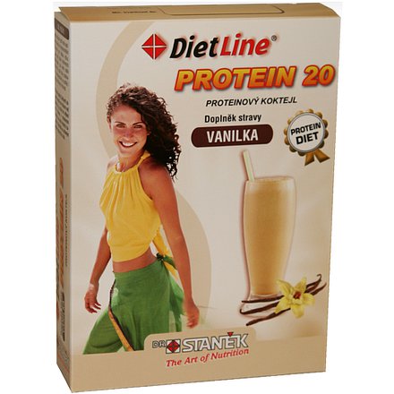 Dietline Protein 20 Koktejl Vanilka V Prášku 3x25g